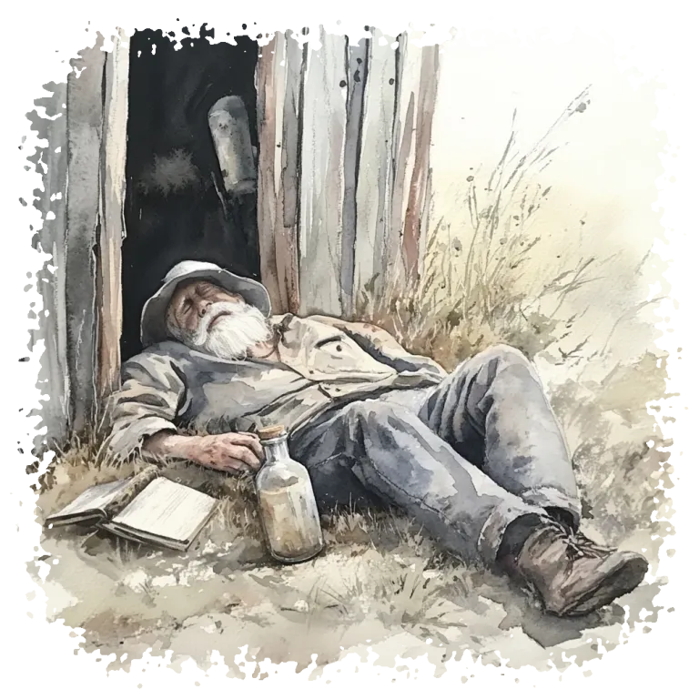 The hermit, who smells more like a goat than a human